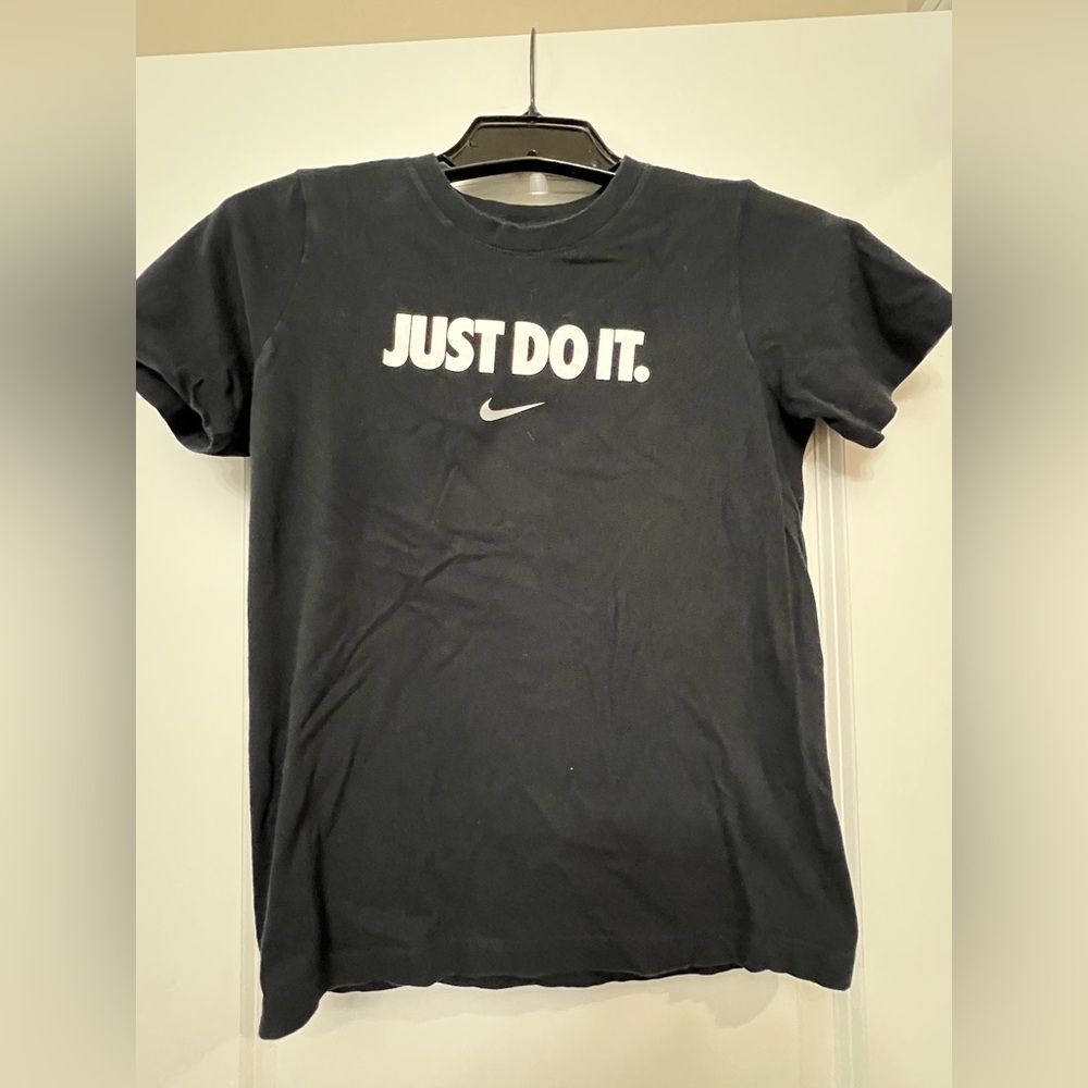 Nike Black Tee with White 'Just Do It' Logo